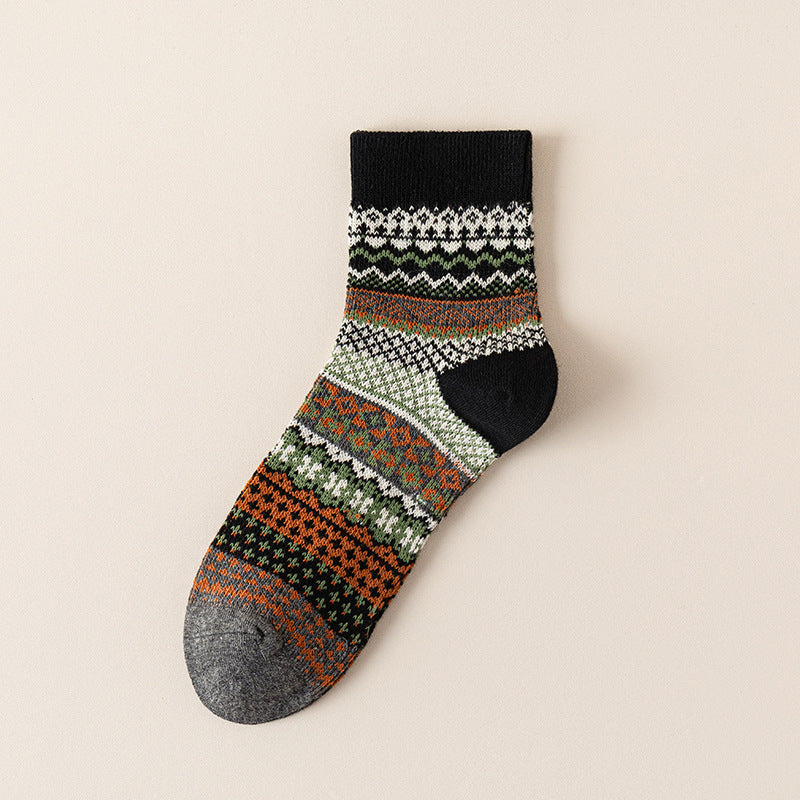 Fair Isle Cotton Socks