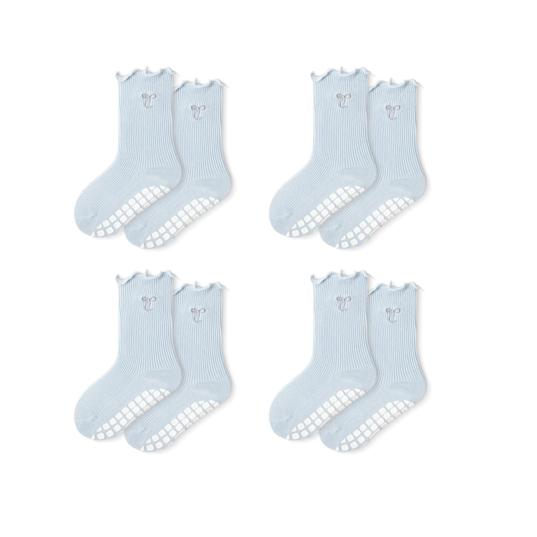 New- My Girl - 4 Pairs of Stay-On Baby & Toddler Non-Slip Socks- Blue