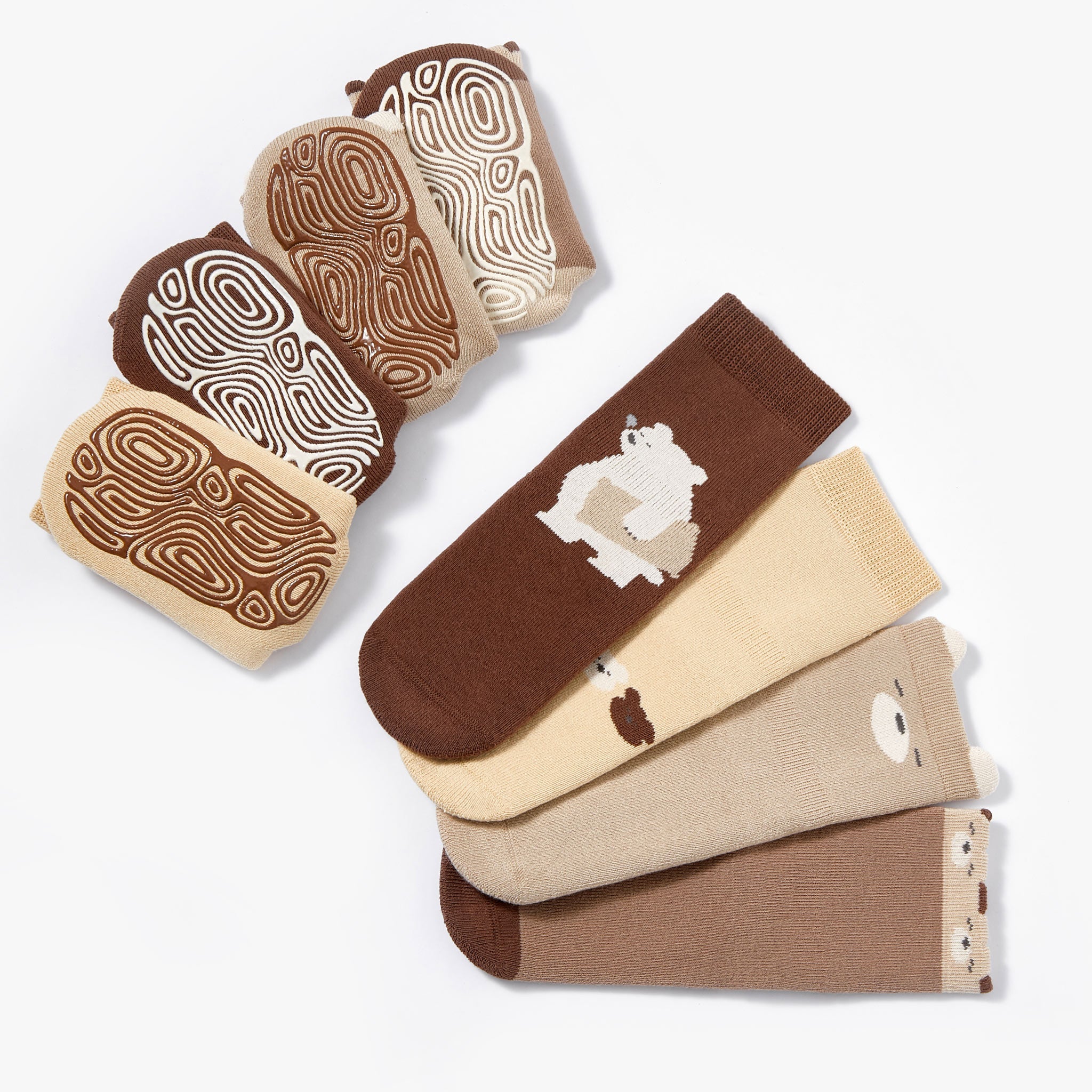 New- Where Is Bear’s Sleeping Cap - Extra Warm - 4 Pairs of Baby/Toddler Non-Slip Mid-Calf Socks + E-Book