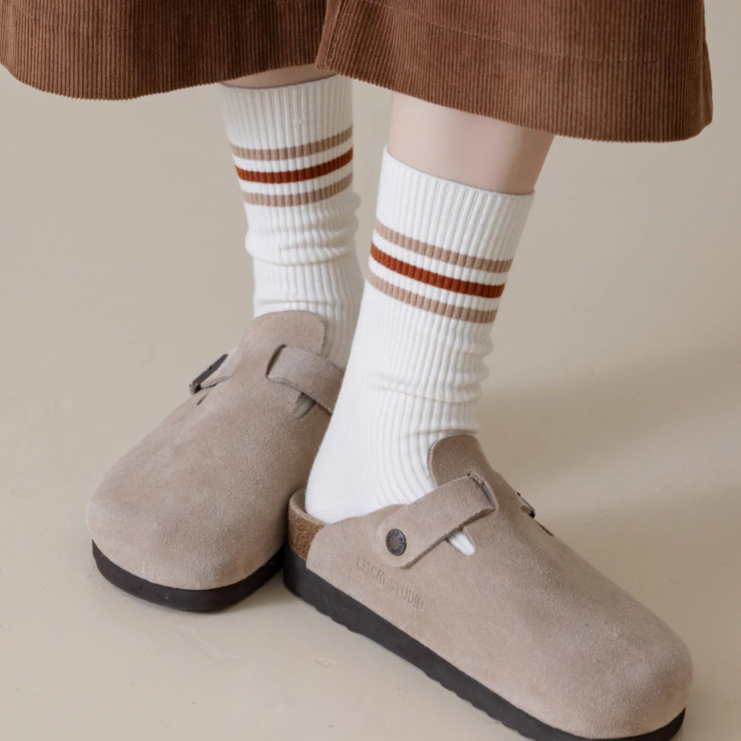 Retro Striped Color-Block Crew