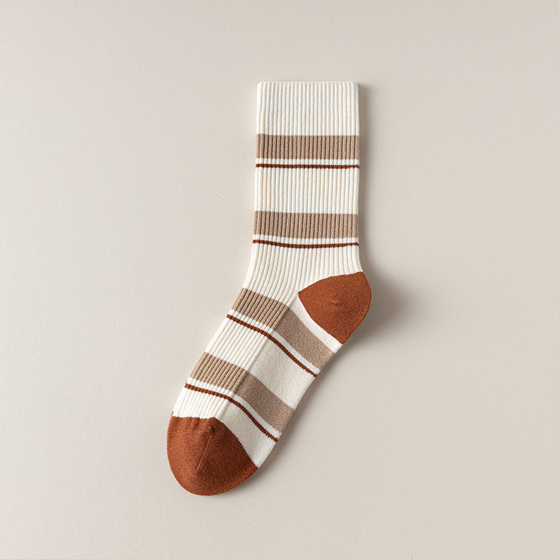 Retro Striped Color-Block Crew