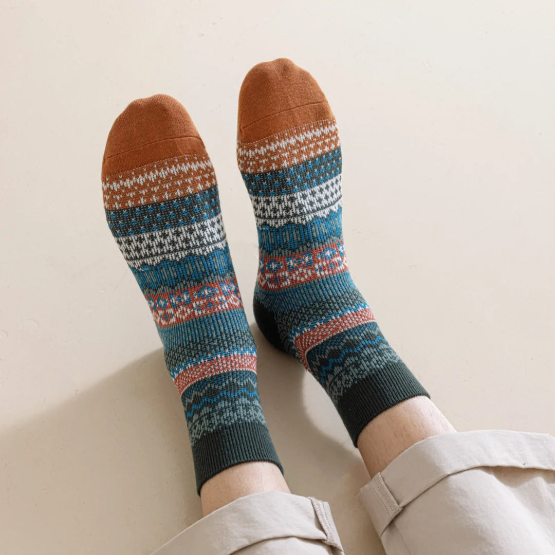 Fair Isle Cotton Socks