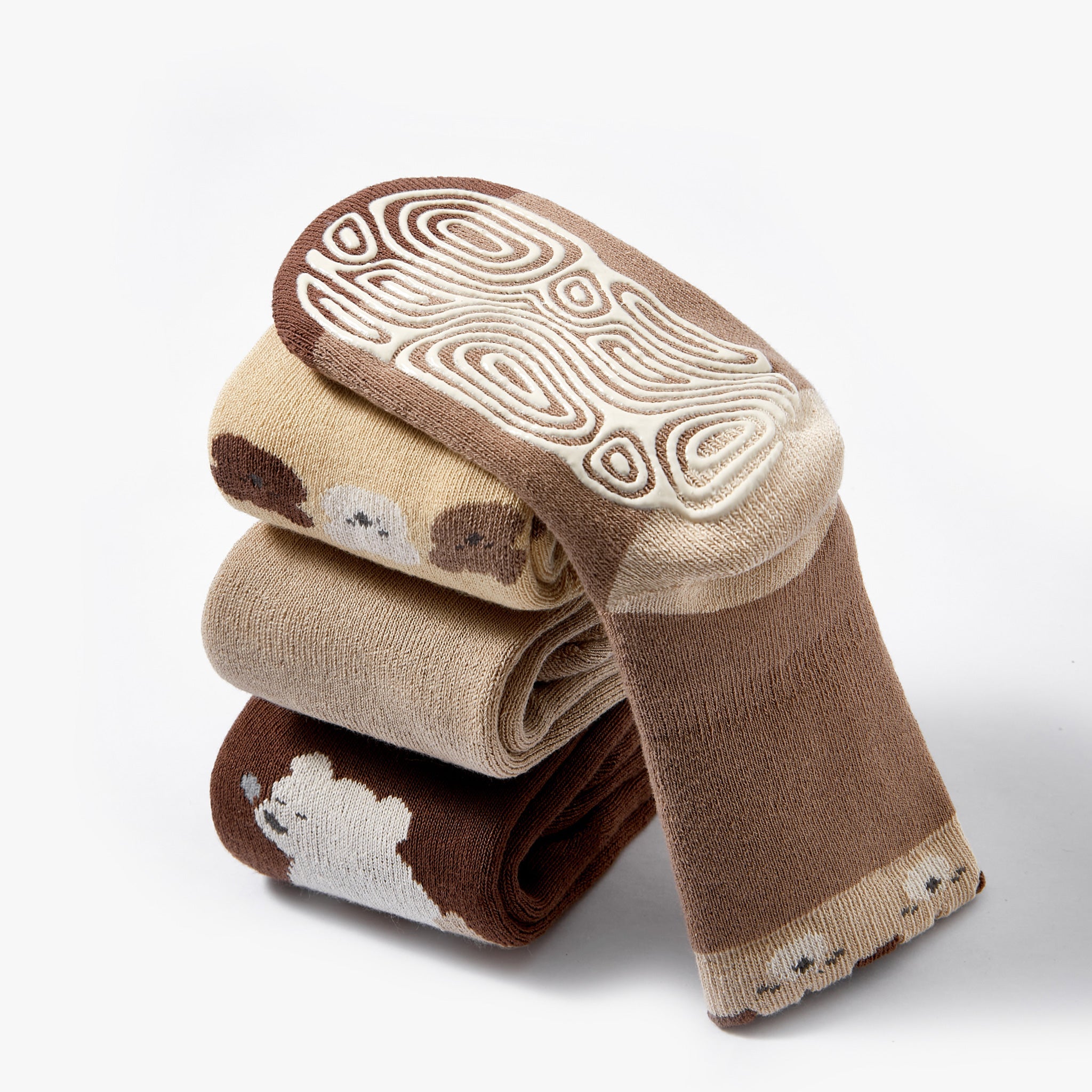 New- Where Is Bear’s Sleeping Cap - Extra Warm - 4 Pairs of Baby/Toddler Non-Slip Mid-Calf Socks + E-Book