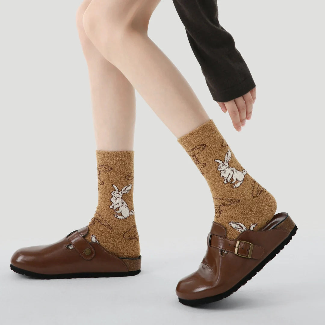 Woodland Bunny Fuzzy Socks 3-Pack