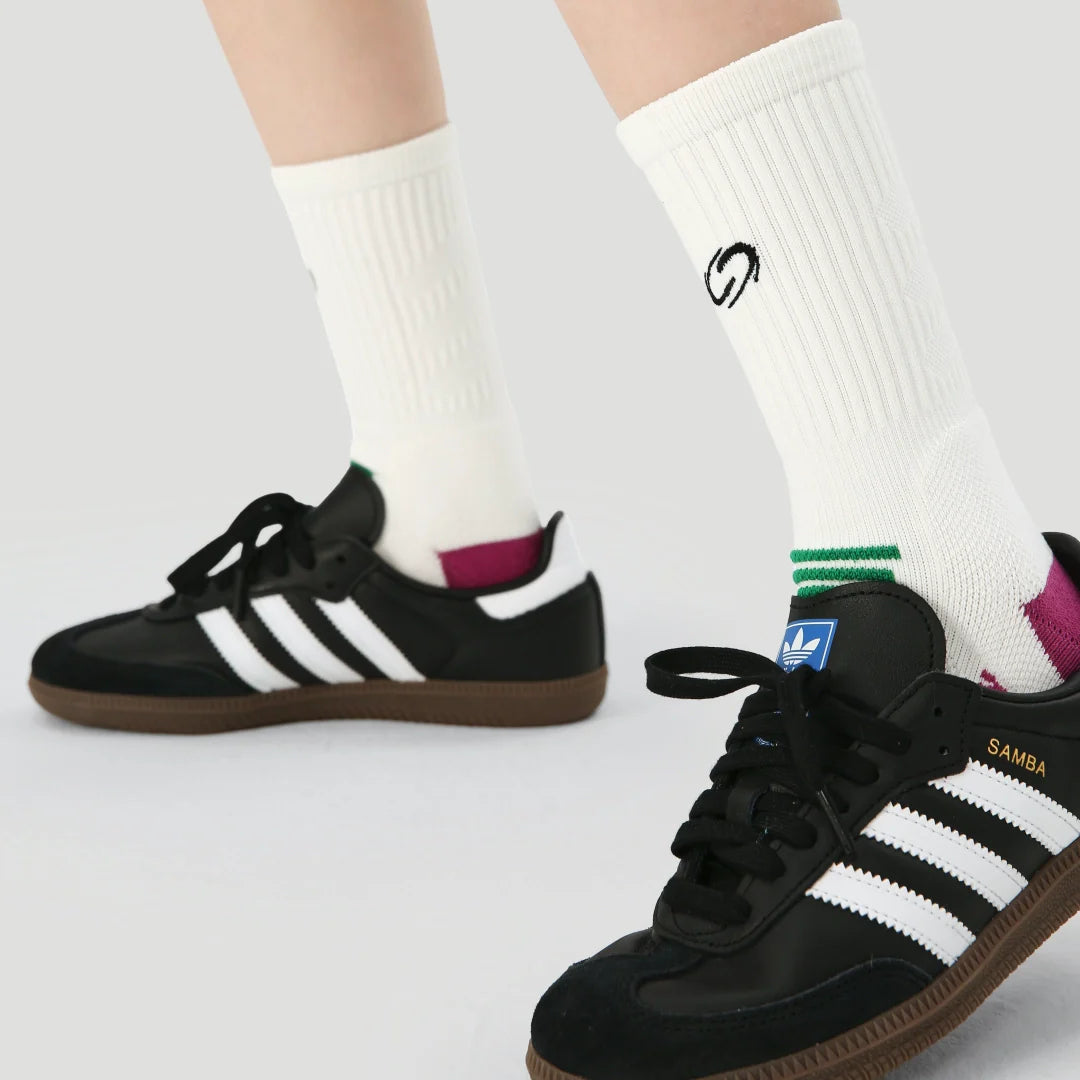 Cushioned Terry Performance Crew - White