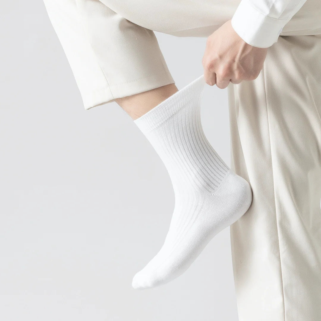 Pure Cotton Ribbed Socks