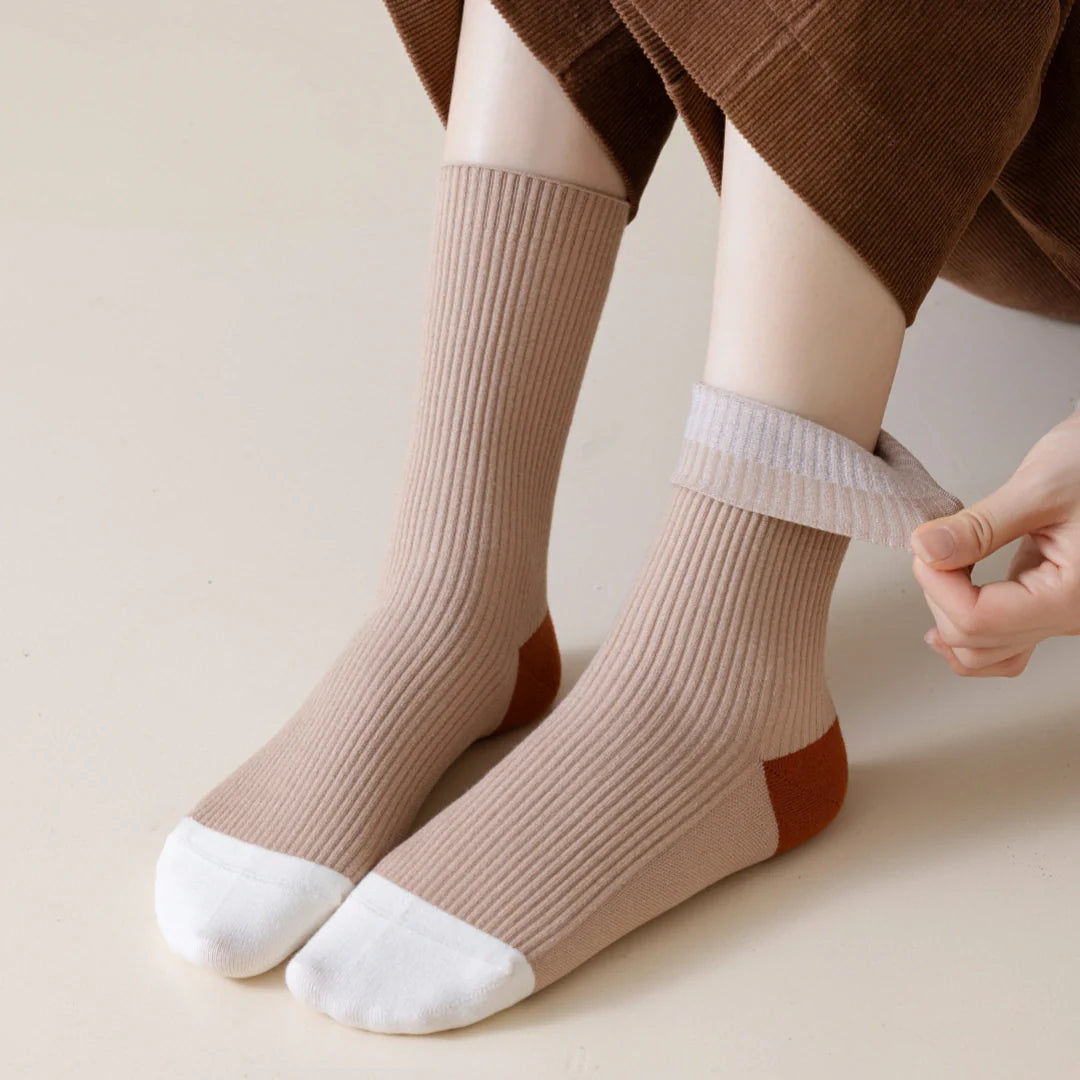 Retro Striped Color-Block Crew