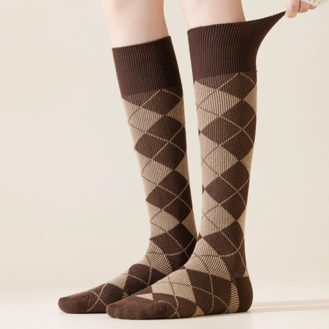 Argyle Preppy Knee-High