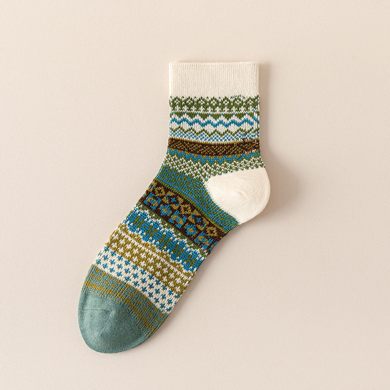 Fair Isle Cotton Socks