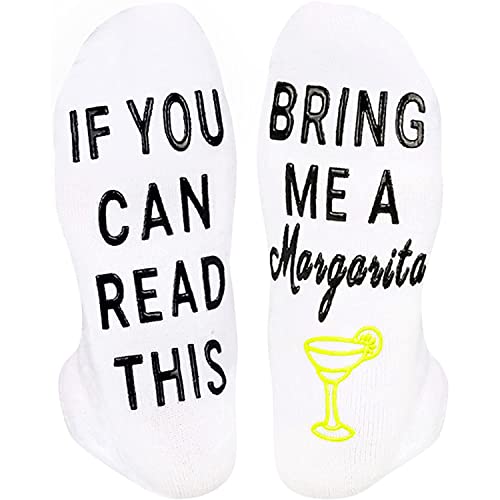 Margarita Lover Gift Unique Margarita Socks White Socks Funny Margarita Gift for Men Women , Ideal Gifts for Drinkers