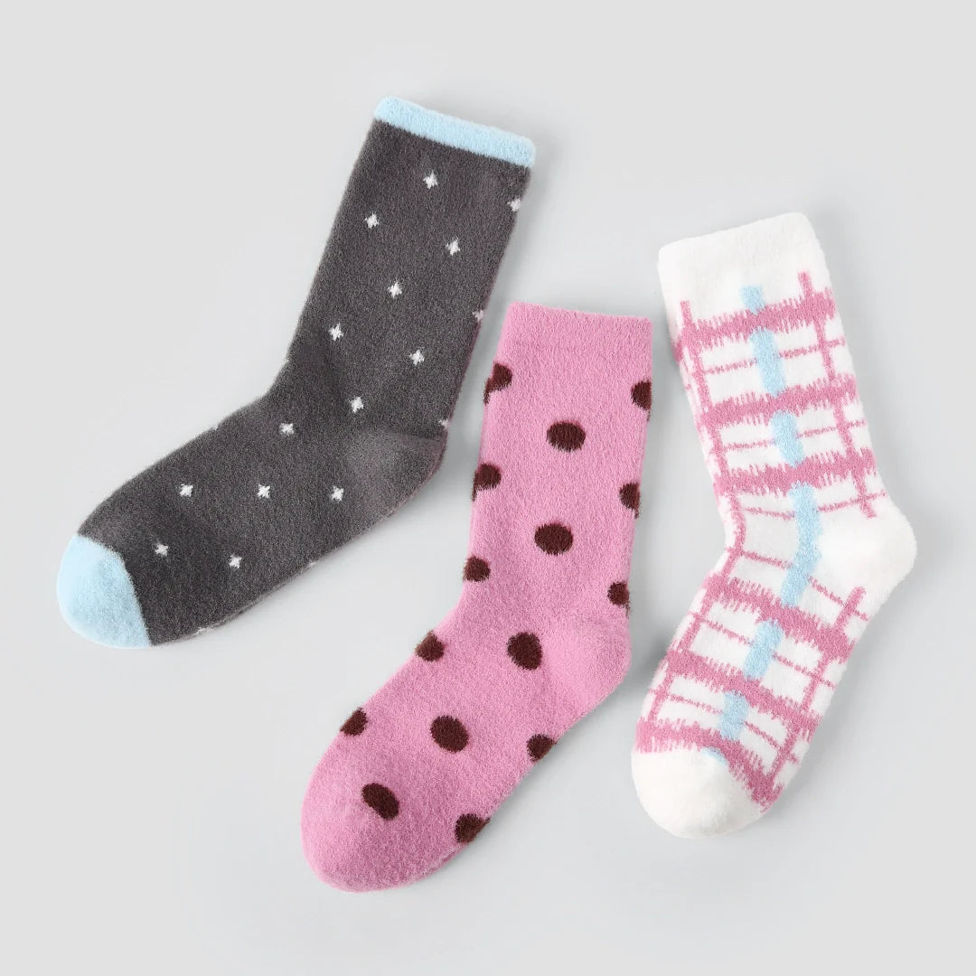 Dot & Plaid Fuzzy Chenille 3-Pack