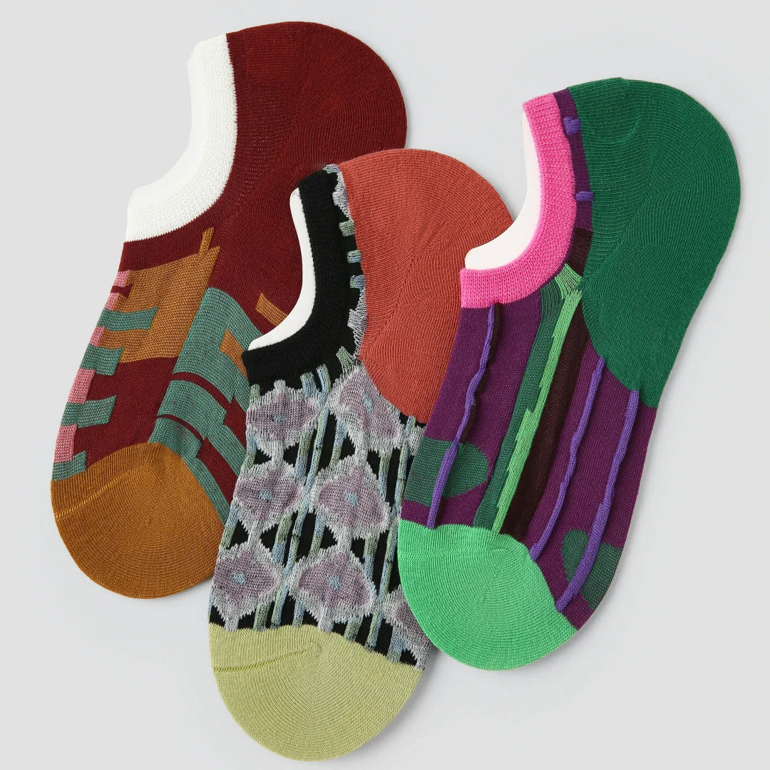 Abstract No-Show Socks 3-Pack