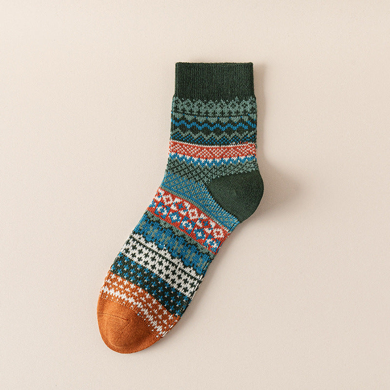Fair Isle Cotton Socks