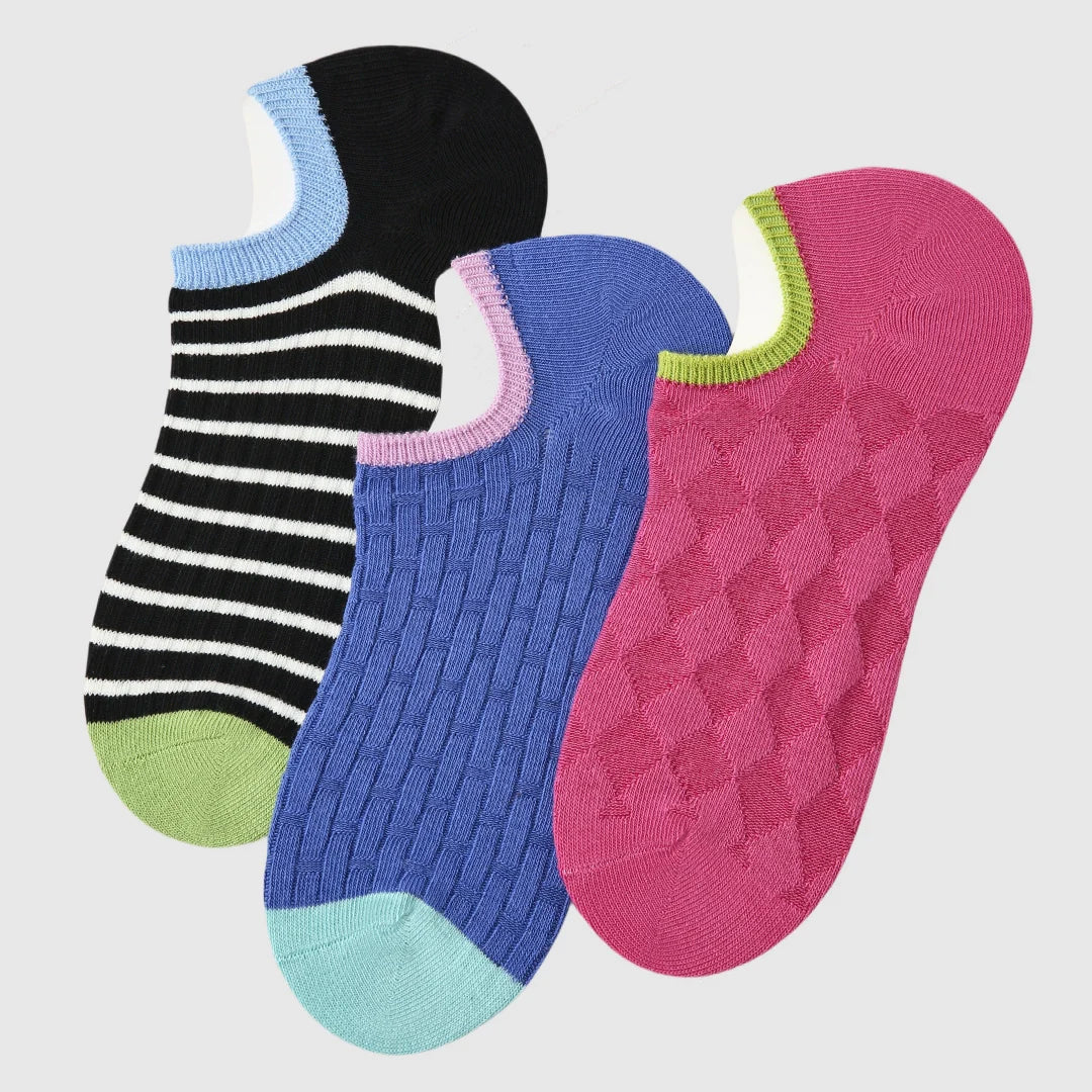 Textured No-Show 3-Pack