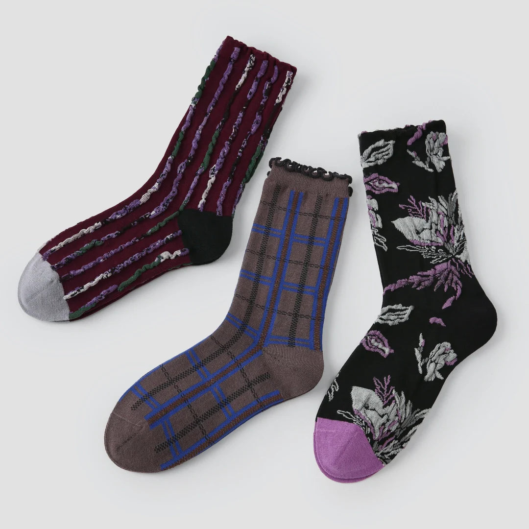 Eclectic Artsy Texture & Ruffle Mixed 3-Pack