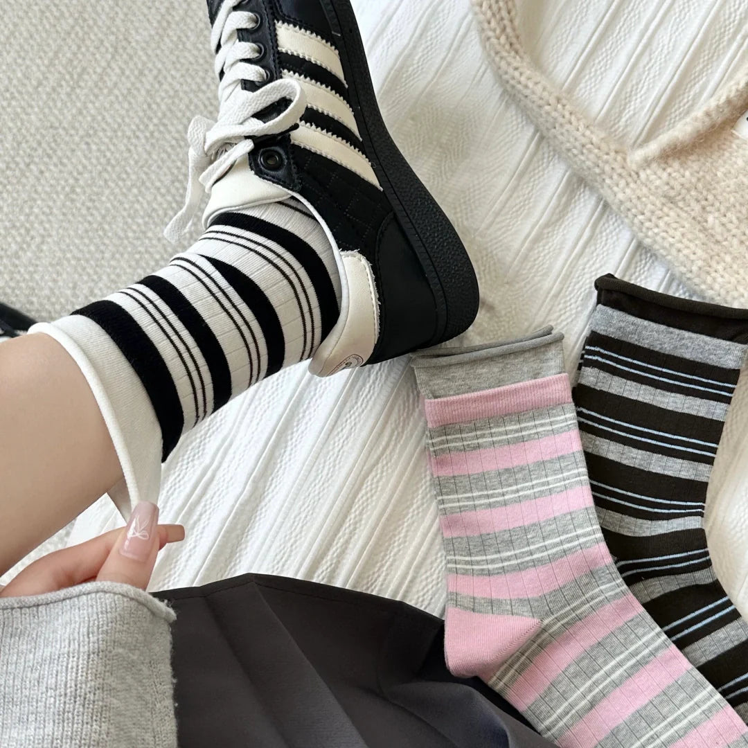 French Stripe Rolled-Cuff Crew