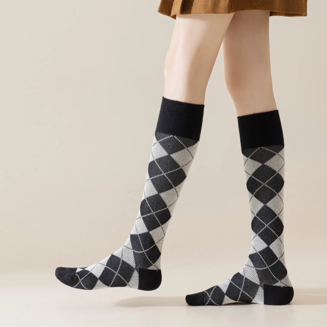 Argyle Preppy Knee-High