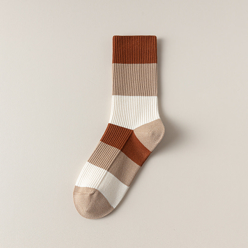 Retro Striped Color-Block Crew