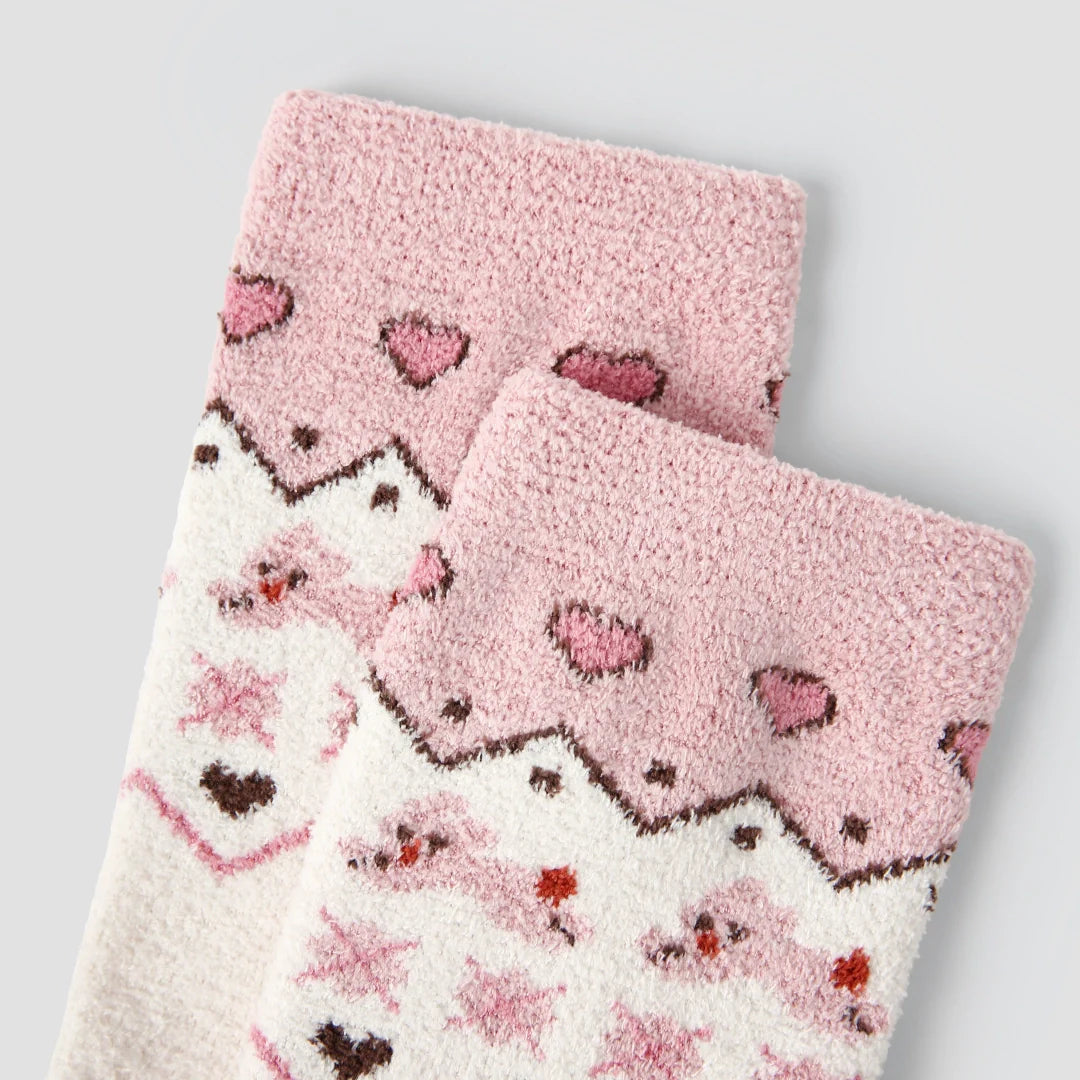 Fair Isle Fuzzy Home Socks 3-Pack