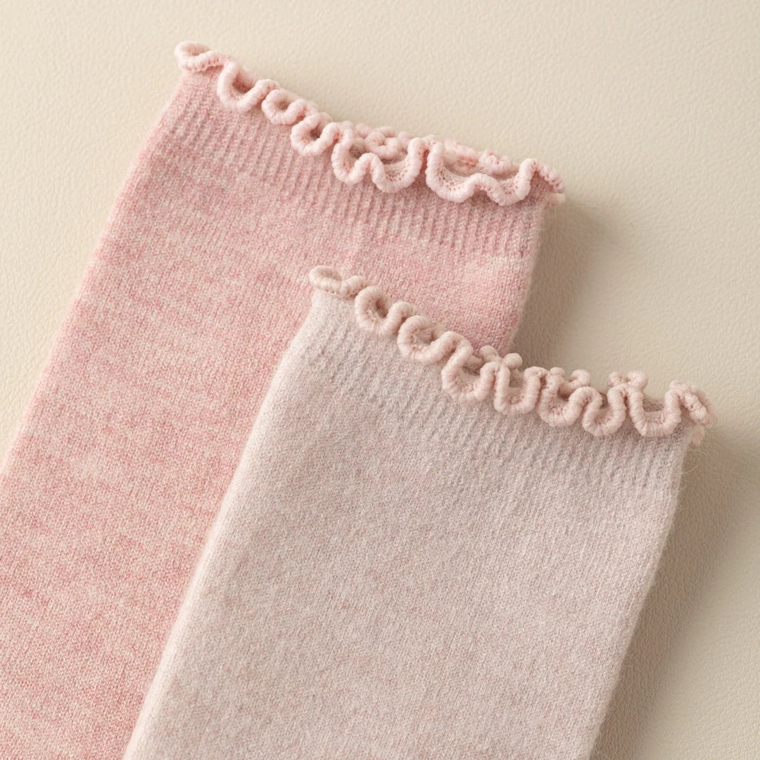 Wool Blend Ruffle-Top Crew