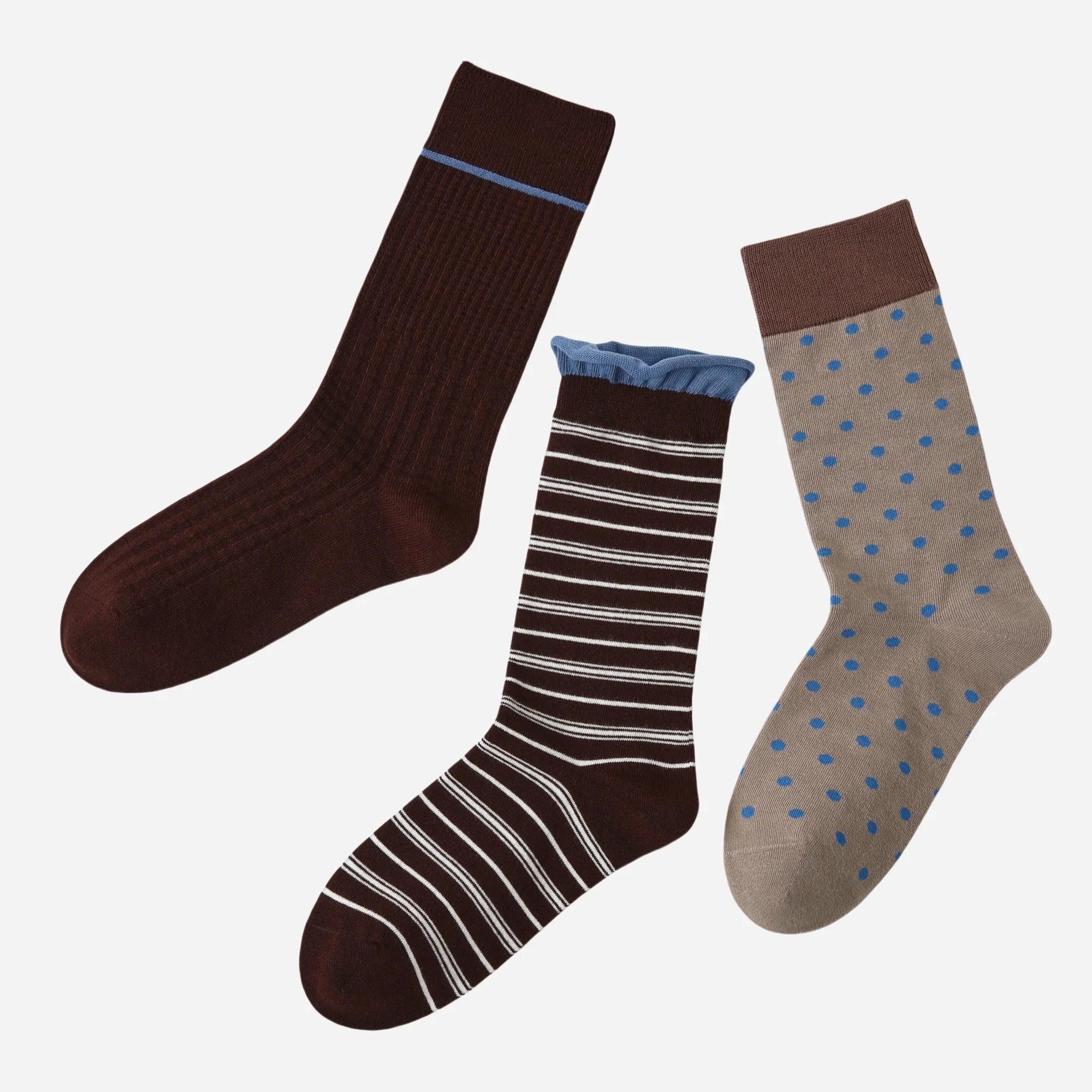 Parisian Chic Brown Socks 3-Pack