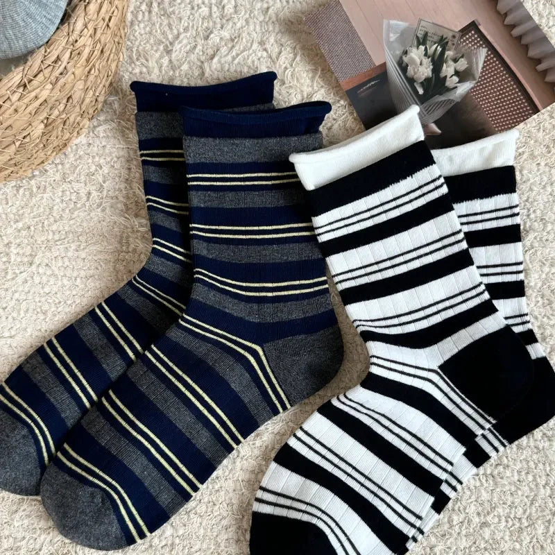 French Stripe Rolled-Cuff Crew