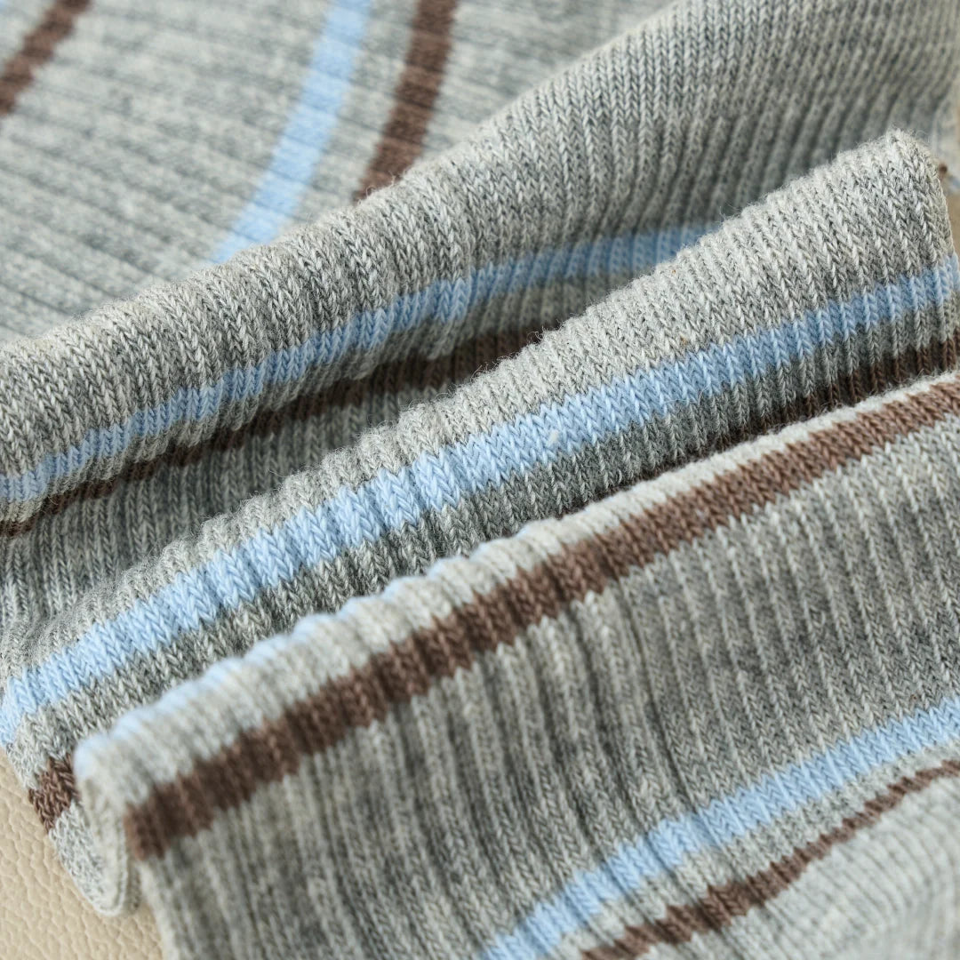 Vintage Button-Accent Striped Crew