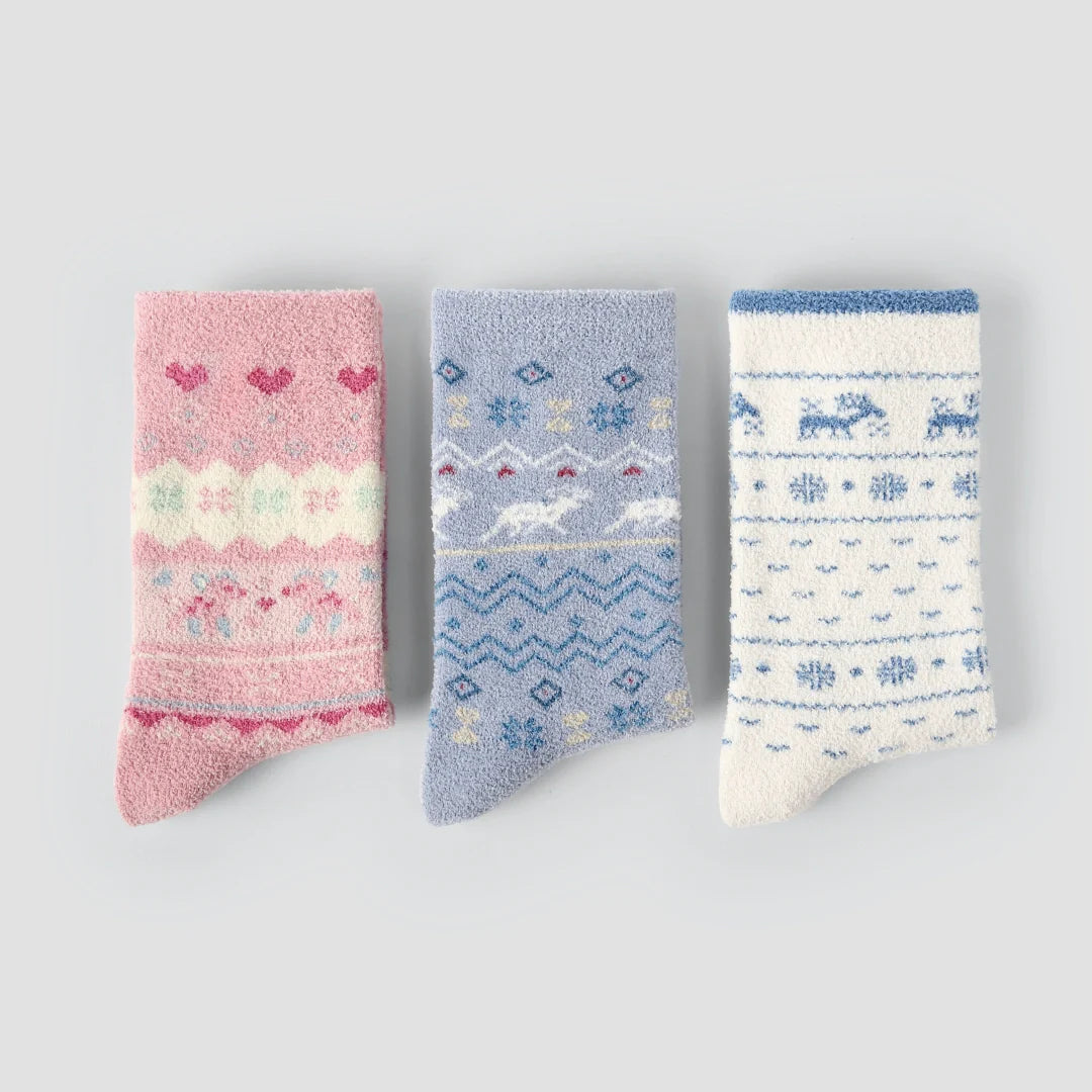 Winter Wonderland Fair Isle Fuzzy 3-Pack
