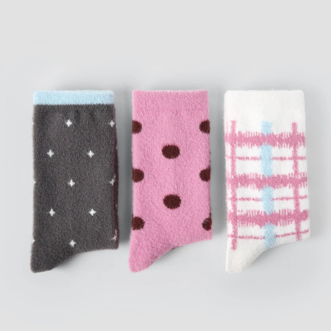 Dot & Plaid Fuzzy Chenille 3-Pack