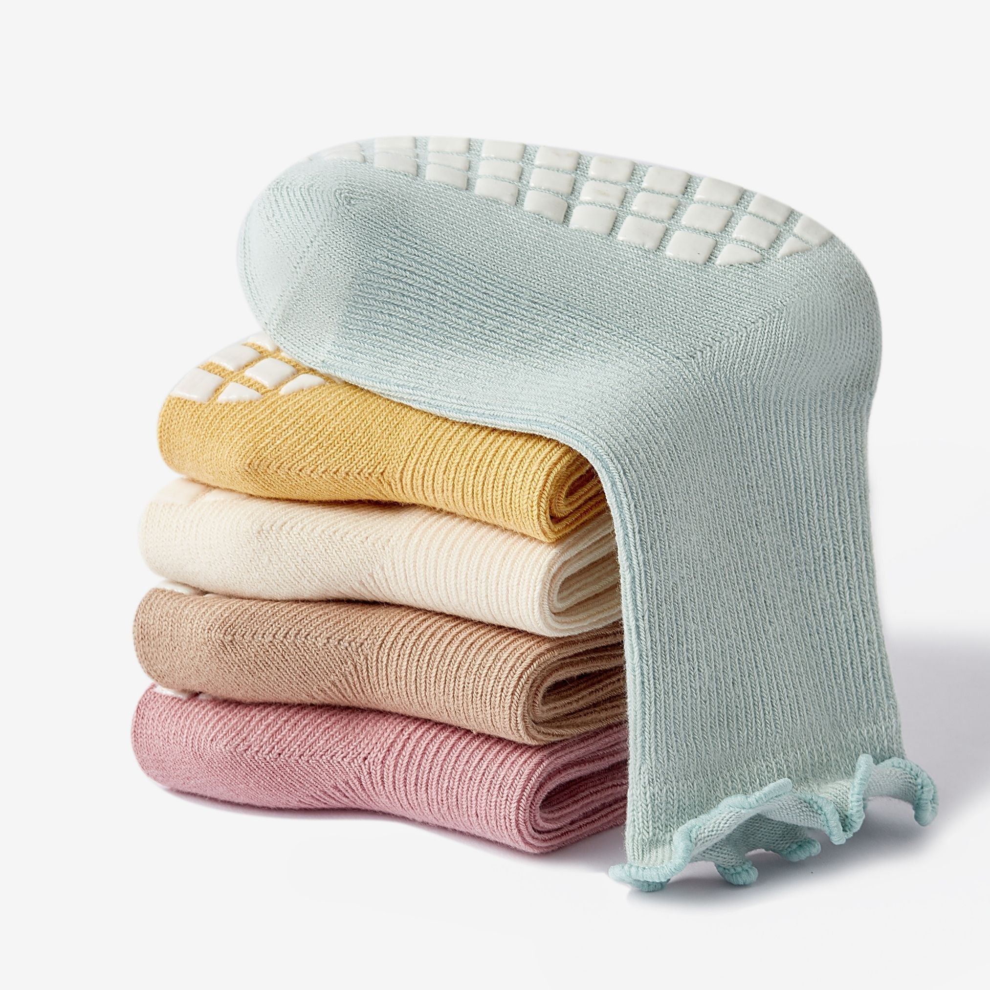 New- Cotton Candy- 5 Pairs of Stay-On Baby & Toddler Non-Slip Socks