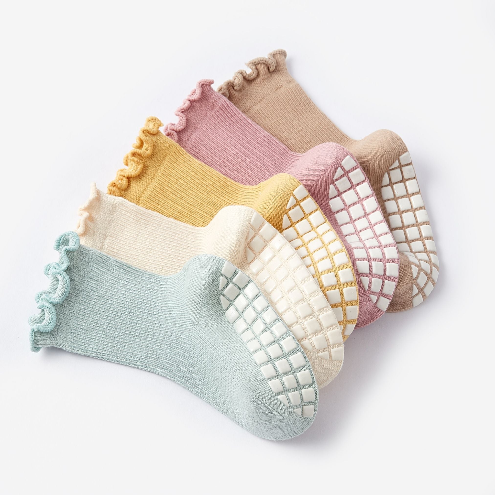 New- Cotton Candy- 5 Pairs of Stay-On Baby & Toddler Non-Slip Socks