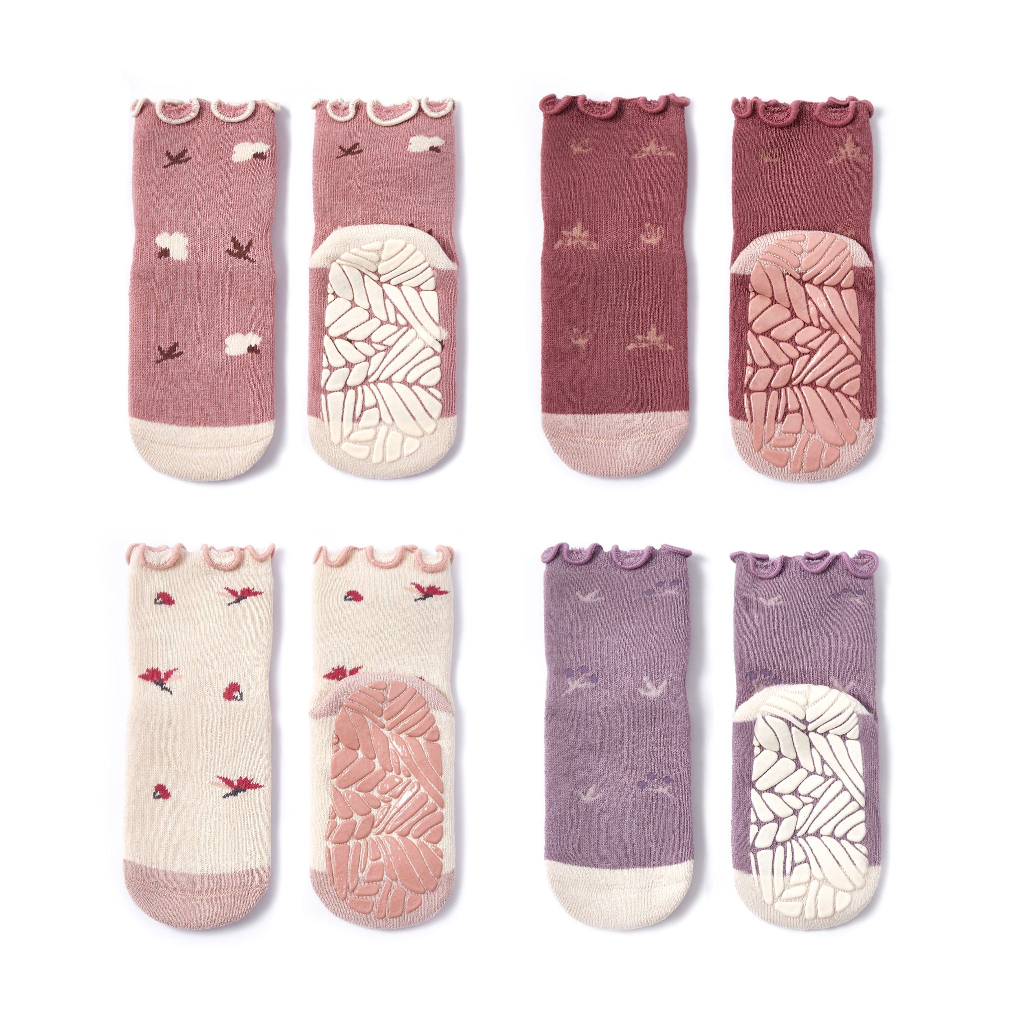 Little Wonder Things II - Extra Warm- 4 Pairs of Stay-On Baby & Toddler Non-Slip Socks