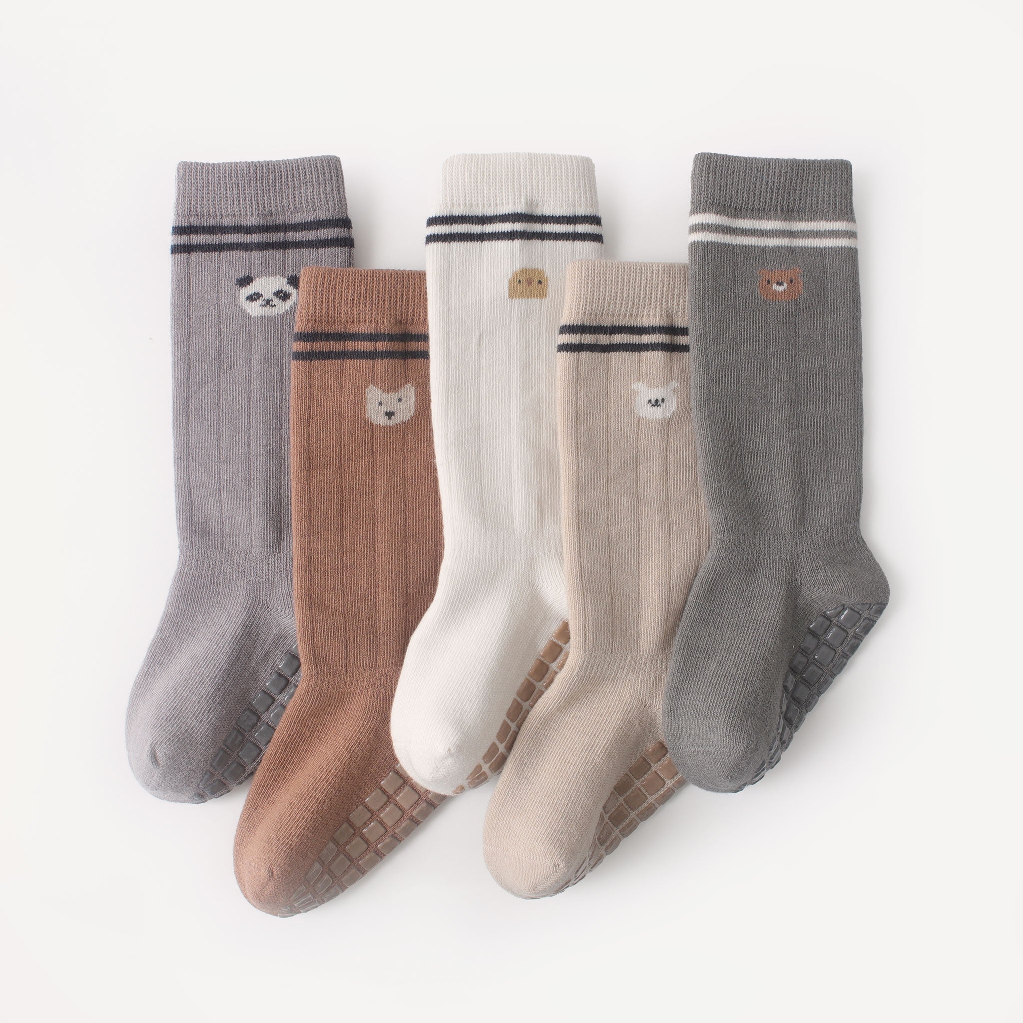 Sports Day- 5 Pairs of Stay-On Baby & Toddler Non-Slip Socks