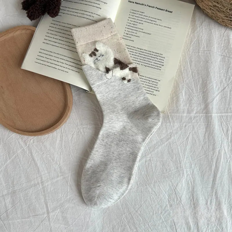 Peeking Cat Crew Socks