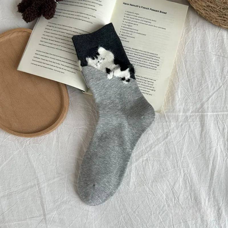 Peeking Cat Crew Socks