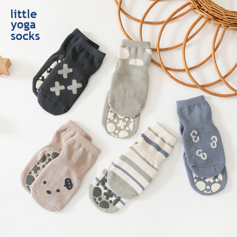 Tic Tac Toe- Stay-On Baby & Toddler Non-Slip Socks, 5 Pairs