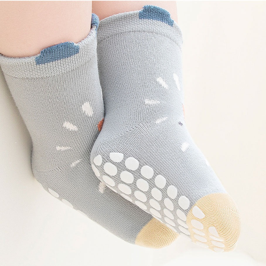 New- Animal Assembly- 4 Pairs of Stay-On Baby & Toddler Non-Slip Socks
