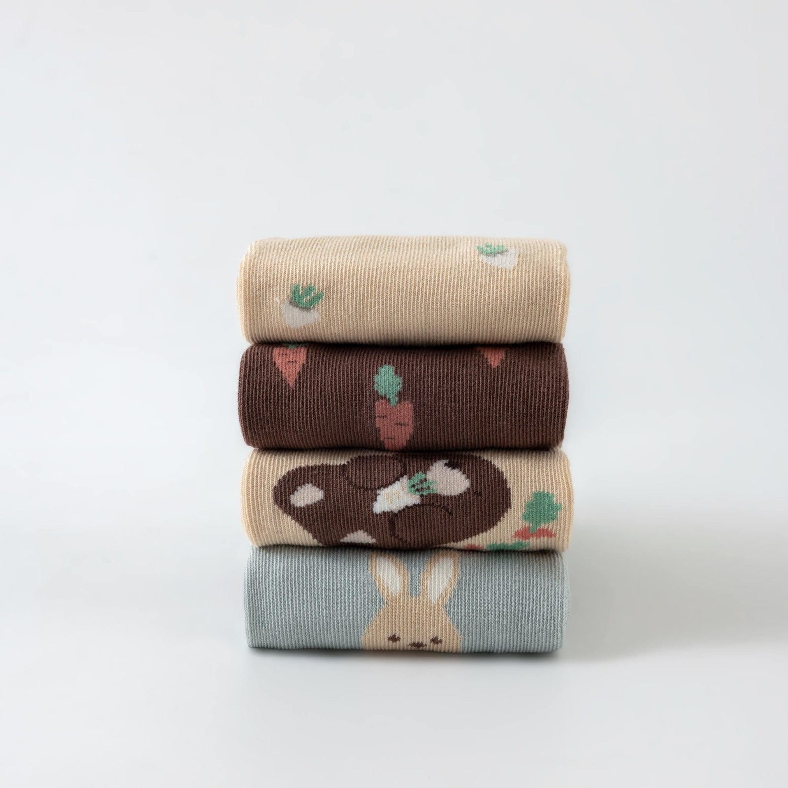 New- Rabbit & Mole- 4 Pairs of Stay-On Baby & Toddler Non-Slip Socks