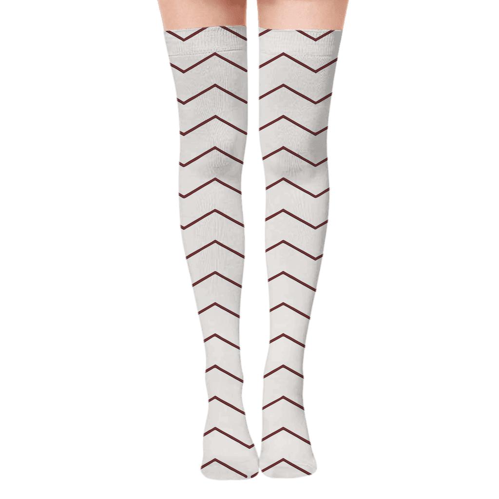 Chevron Thin Pulse Over-the-Knee Socks