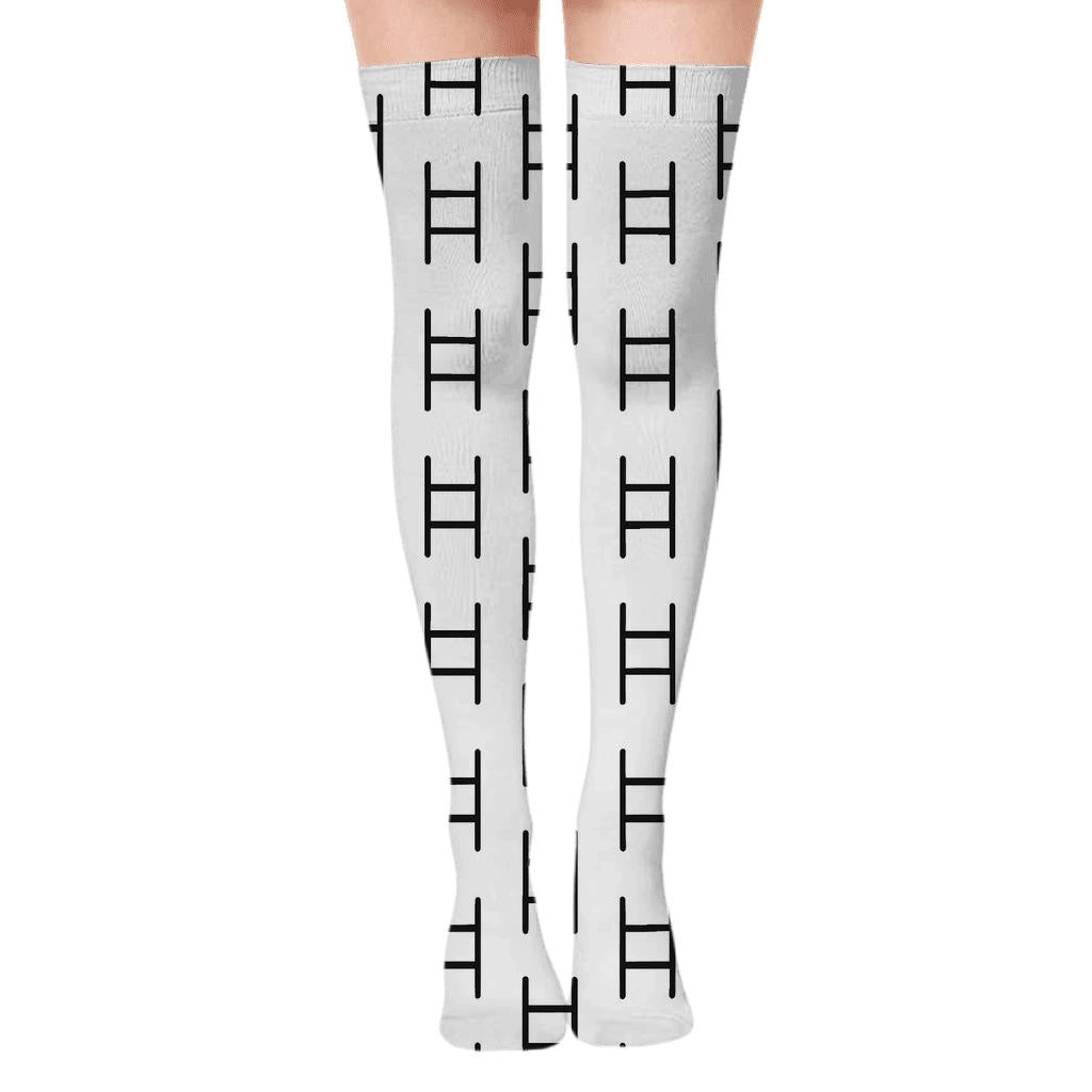 Ladder Line Shift Over-the-Knee Socks