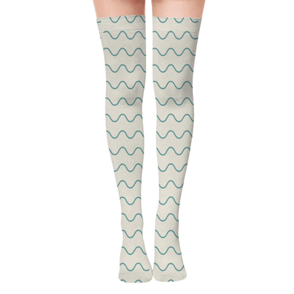Wave Thread Repeat Over-the-Knee Socks