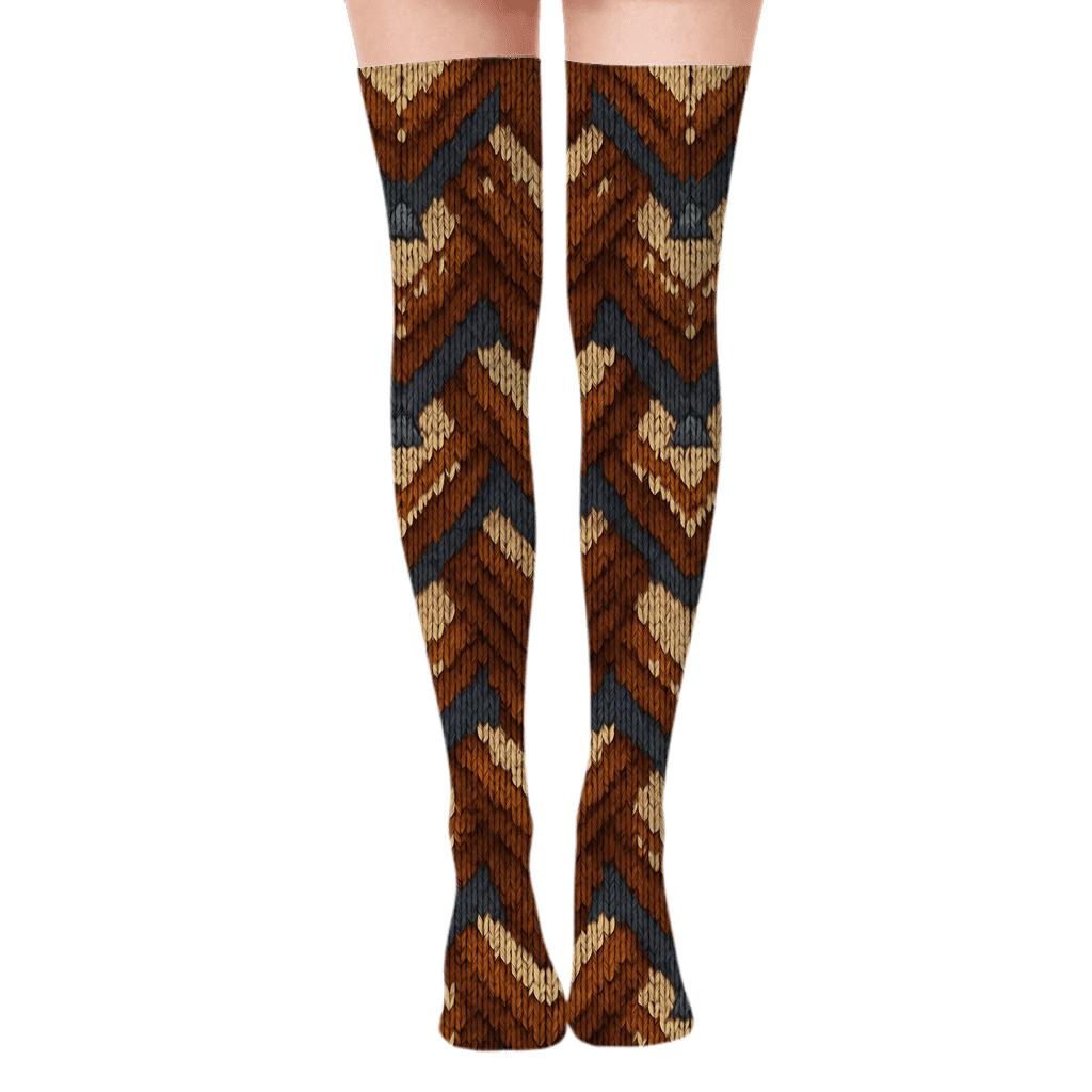 Feather Chevron, Eagle Edition Over-the-Knee Socks