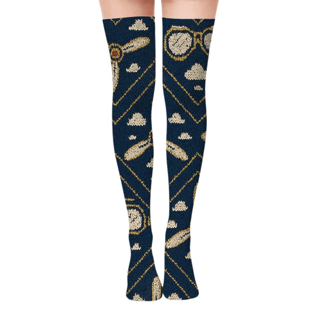 Propeller Chevron in Pilot Chic Over-the-Knee Socks