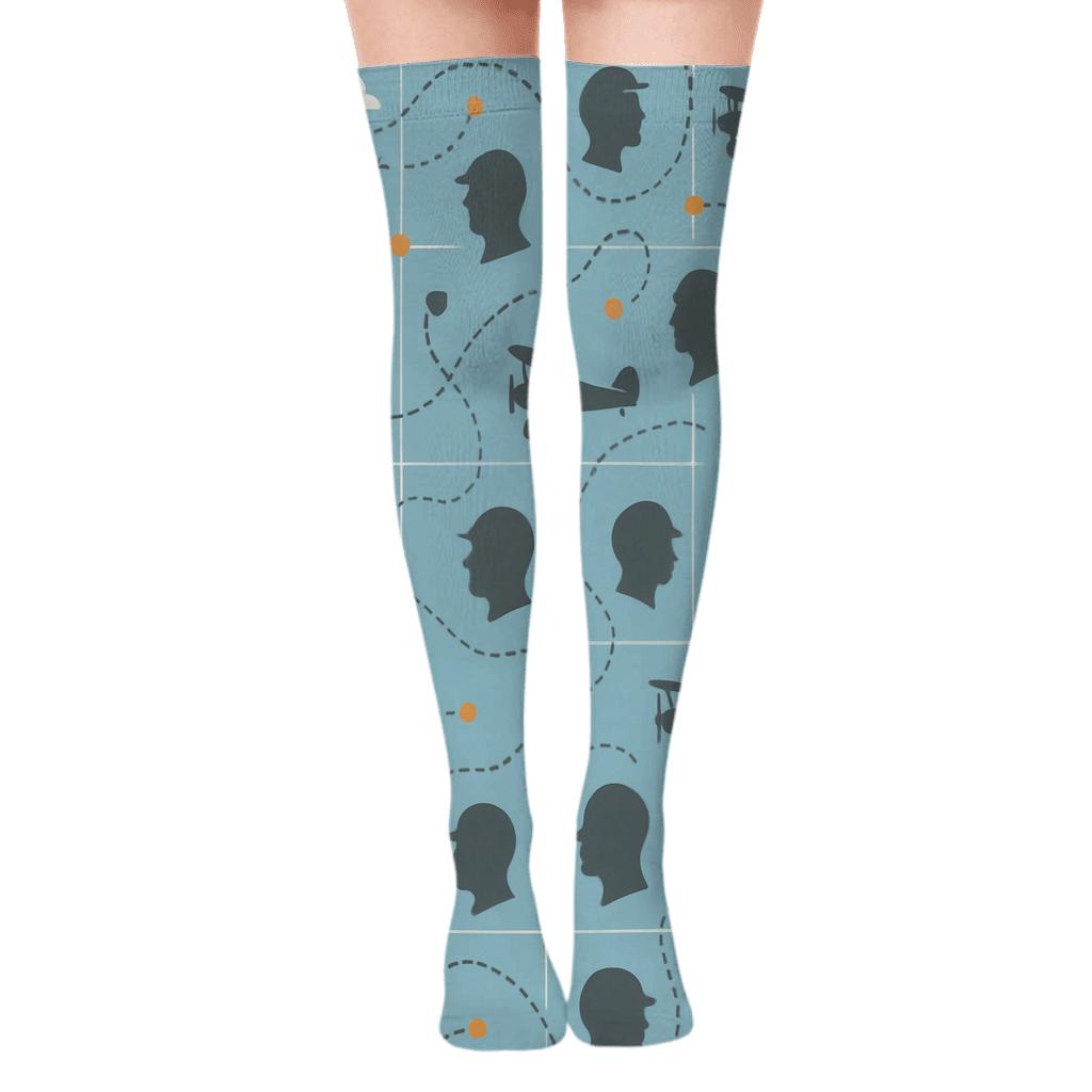 Sky Map Tile Pattern for the Pilot Over-the-Knee Socks
