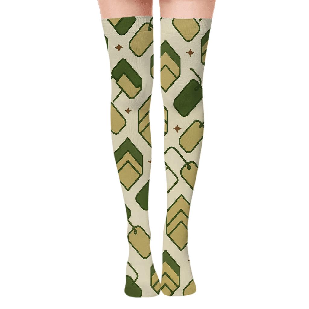Soldier Grade Insignia Lattice Over-the-Knee Socks