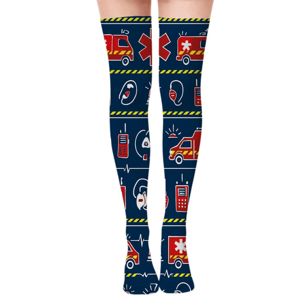 Rescue Rhythm Paramedic Pattern Bands Over-the-Knee Socks