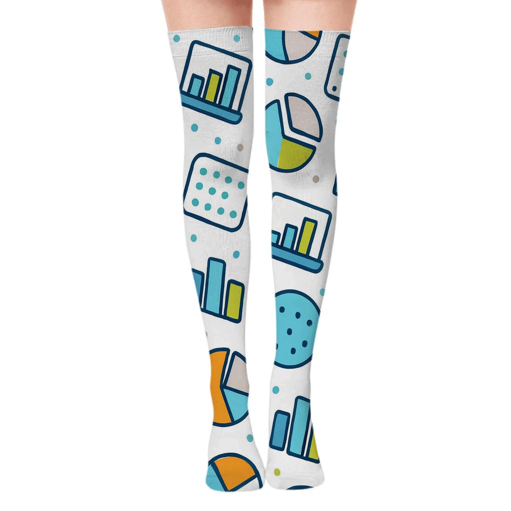 Trendline Carnival for the Data analyst Over-the-Knee Socks
