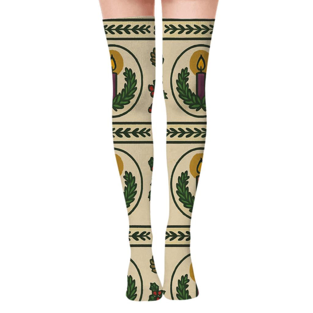 Liturgical Poster Advent wreath Candle Band Over-the-Knee Socks