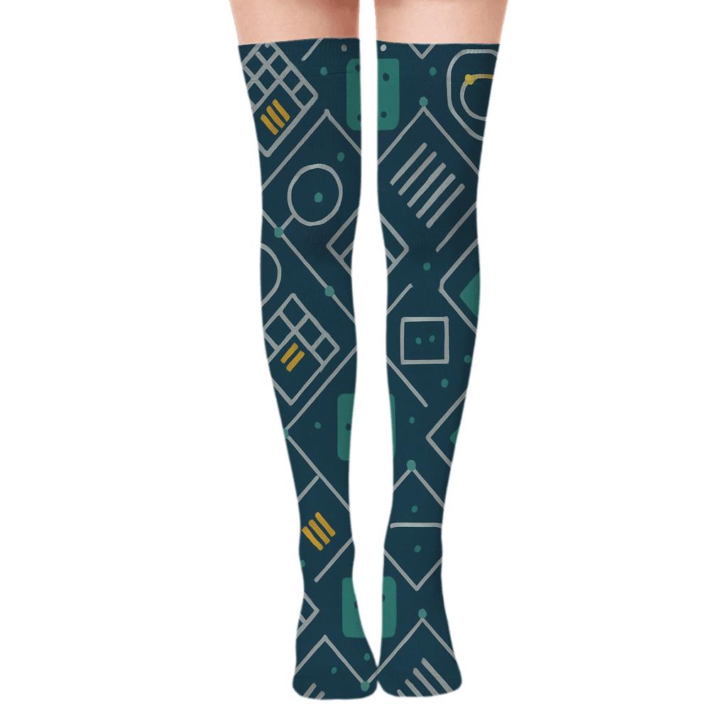Street Grid Kites, Urban Planner Edition Over-the-Knee Socks