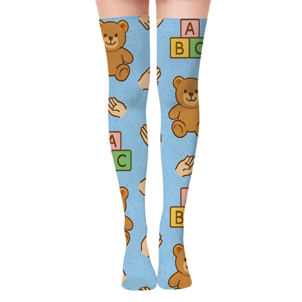 Childcare worker Playtime Block Band Tessellation Over-the-Knee Socks